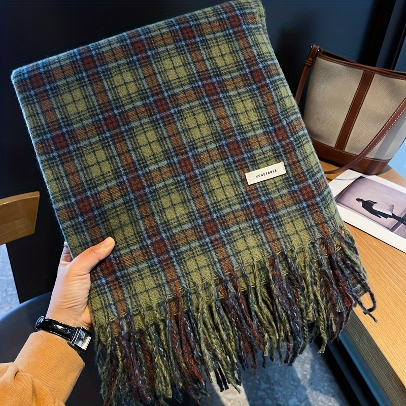 Vintage groene geruite kwastje - Cashmere Pashmina Wrap recensie en prijs